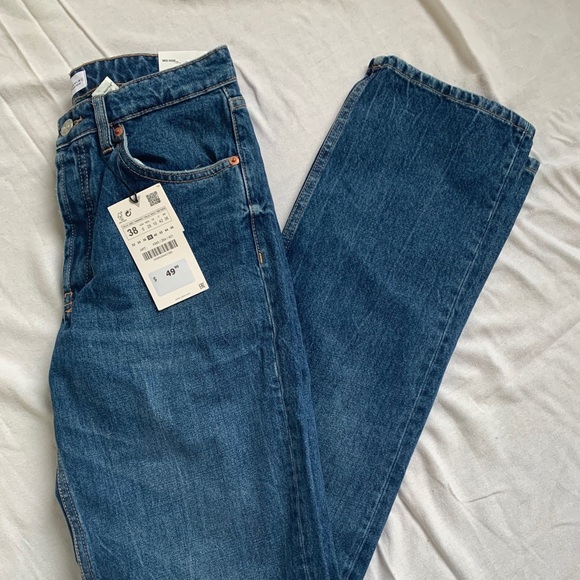 Zara straight leg blue jeans - Picture 1 of 7